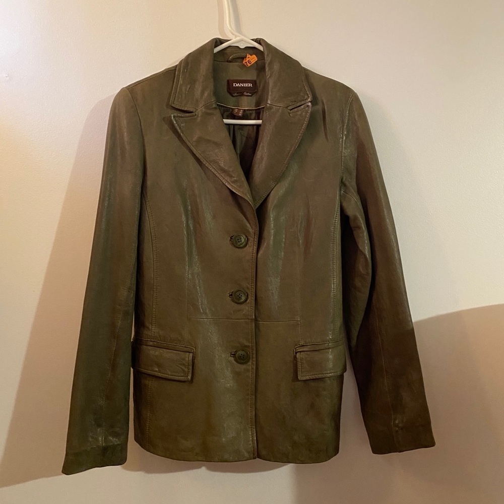 Vintage Danier Leather Jacket Peacoat